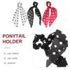MERRYHAPY 3pcs Wave Pointed Long Ribbon Hair Loop Durable Ponytail Holders for Women Hair Ties White for Everyday Wear and Special Occasions view 3
