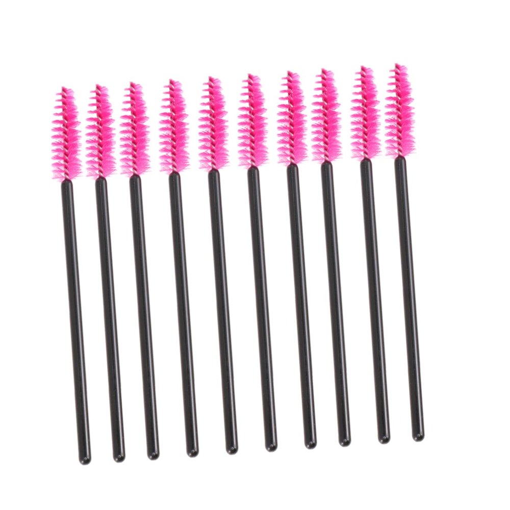 Angoily 100pcs Disposable Eyelash Brush Nylon Bristles Mascara Wands for Makeup Application for Beauty Salons and Personal Use Rosy