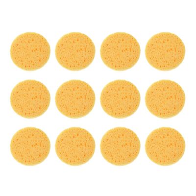 12Pcs Natural Cellulose Facial Sponge Exfoliating Face Scrub Puff Pads for Cleansing and Makeup Removal