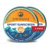 STREAM2SEA SPF40 Unscented Mineral Sport Sunscreen in Tin with EcoSafe Zinc for Face & Body, Natural Organic Biodegradable Non Toxic Coral Reef Safe Sunscreen, Travel Size, Mineral Based, 2 Pack view 1