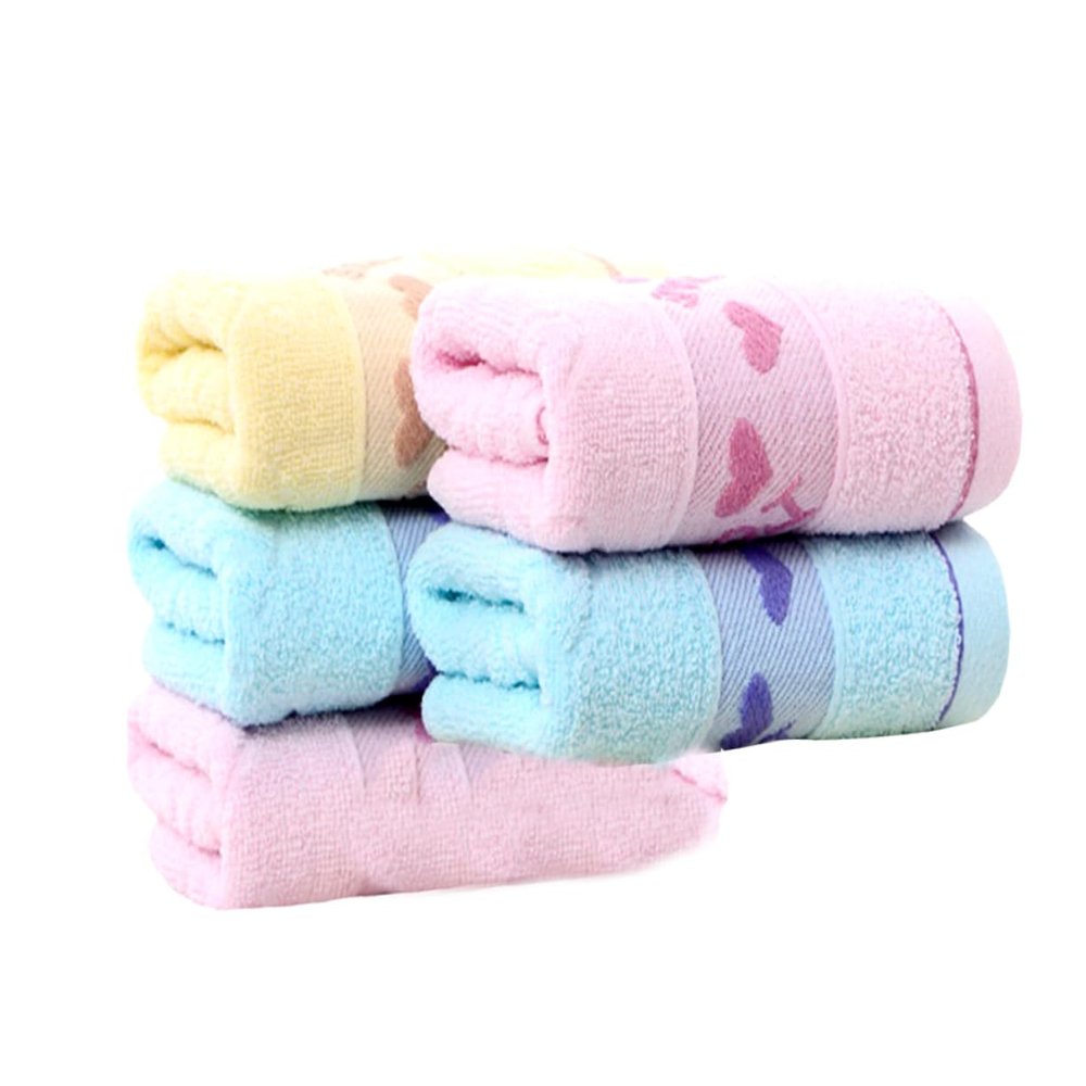 NOLITOY 5pcs Cotton Face Cleansing Towels Random and Style Breathable Washcloths for Gentle Skin Care Lightweight and Portable Bath Towels for Daily Use