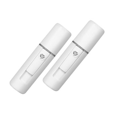 Mipcase 2pcs USB Rechargeable Face Humidifier Sprayer for Hydrating Tank Convenient Handheld Design for Makeup and White