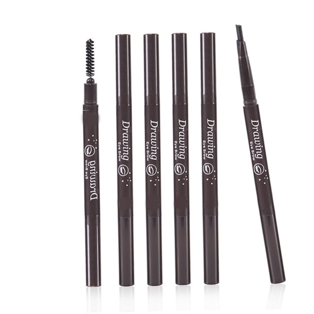 MERRYHAPY Eyebrow Pencil Brush Set Auto-rotate Design for Effortless Eye Brow Makeup Soft Application Travel-friendly Black