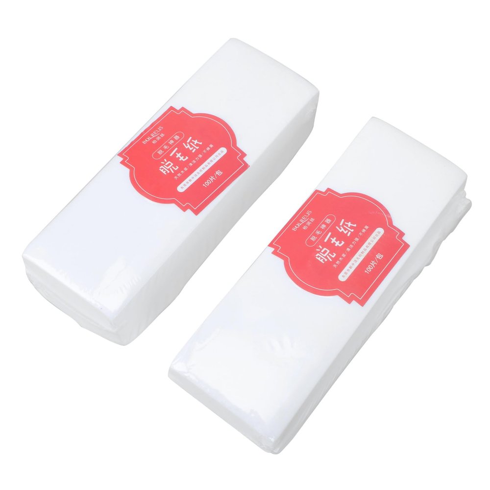 Housoutil 200pcs Epilating Strips Nonwovens Thick Wax Strips for Hair Removal Safe Skin-friendly for Home Salon Use