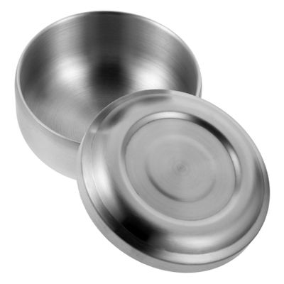 Mipcase Men's Shaving Bowl Shave Soap Storage Stainless Steel Bowl Lid Space-saving Design