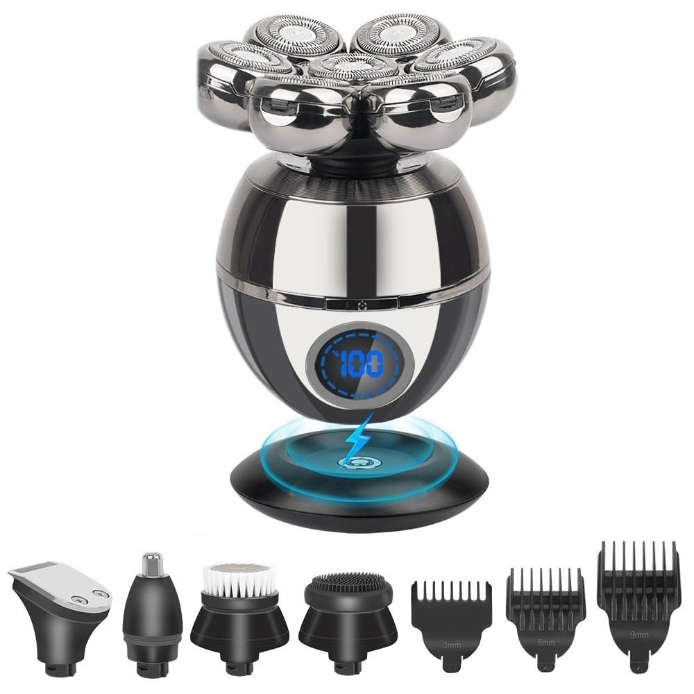 EKHOU Head Shavers for Bald Men, 5 In 1 Shaver For Men Electric Shaver Bald Head Shaver Hair Clipper For Bald Man Beard Trimmer Shaving Machine Bald Head Razor 7