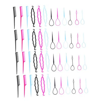 Angoily 12sets Reusable Hair Bun Making Tools Lightweight Plastic Twisting Bun Makers for Women Easy Use Hair Styling Accessories