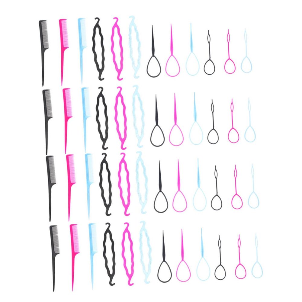 Angoily 12sets Reusable Hair Bun Making Tools Lightweight Plastic Twisting Bun Makers for Women Easy Use Hair Styling Accessories