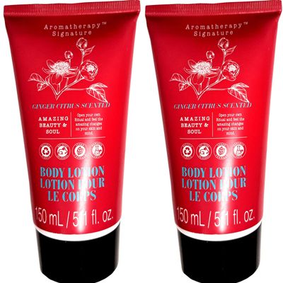 Aromatherapy Signature Body Lotion - Genger Citrus Scented 5.1fl oz/150ml (Set of 2 Pack)