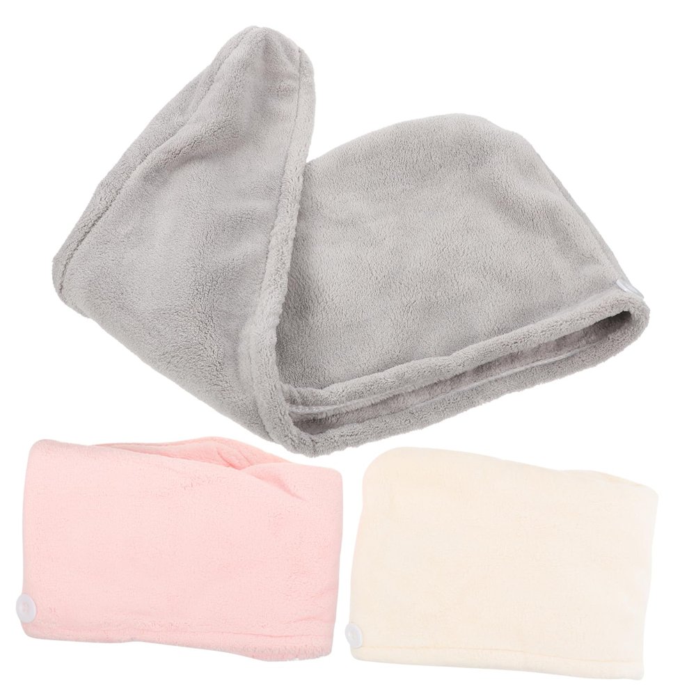 Beatifufu 3pcs Hair Quick Drying Towel Set Comfortable Head Towels for Girls Hotel Travel and Bath Use