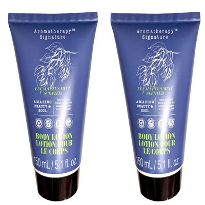 Aromatherapy Signature Body Lotion - Eucalyptus Mint Scented 5.1fl oz/150ml (Set of 2 Pack)