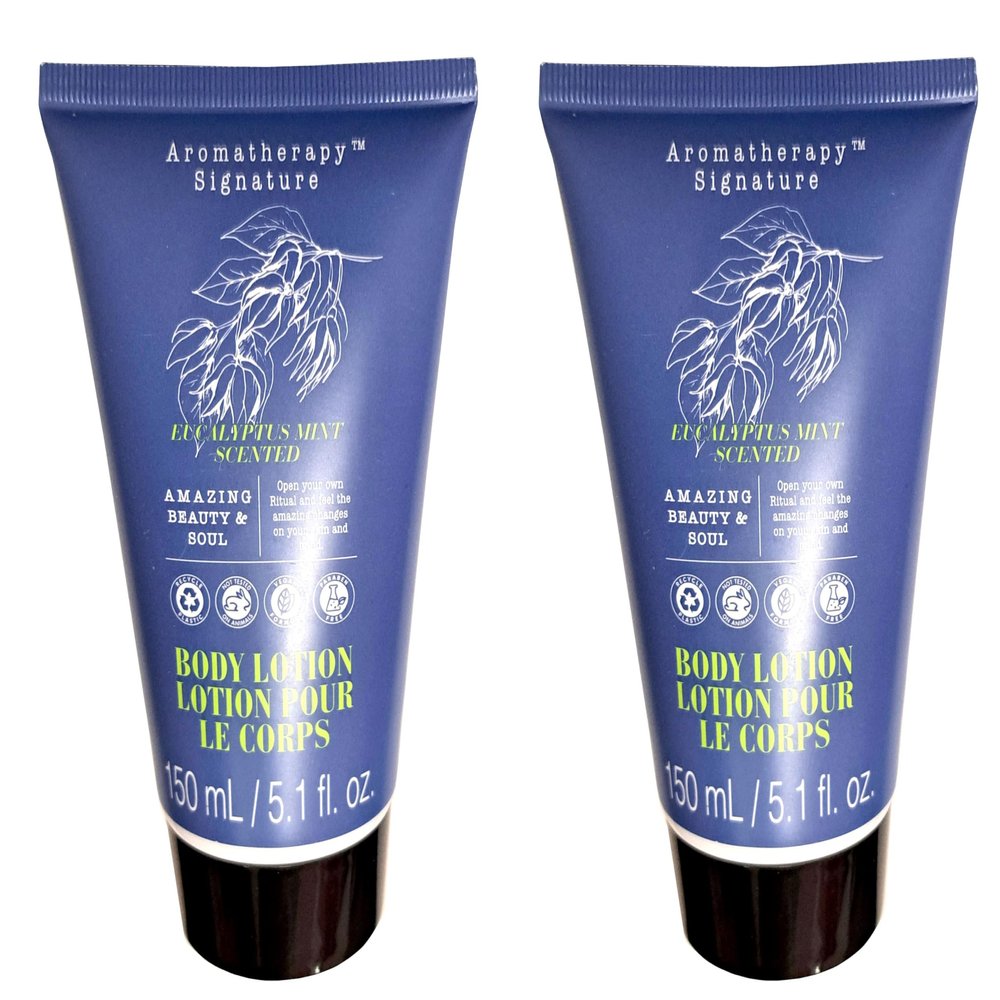 Aromatherapy Signature Body Lotion - Eucalyptus Mint Scented 5.1fl oz/150ml (Set of 2 Pack)