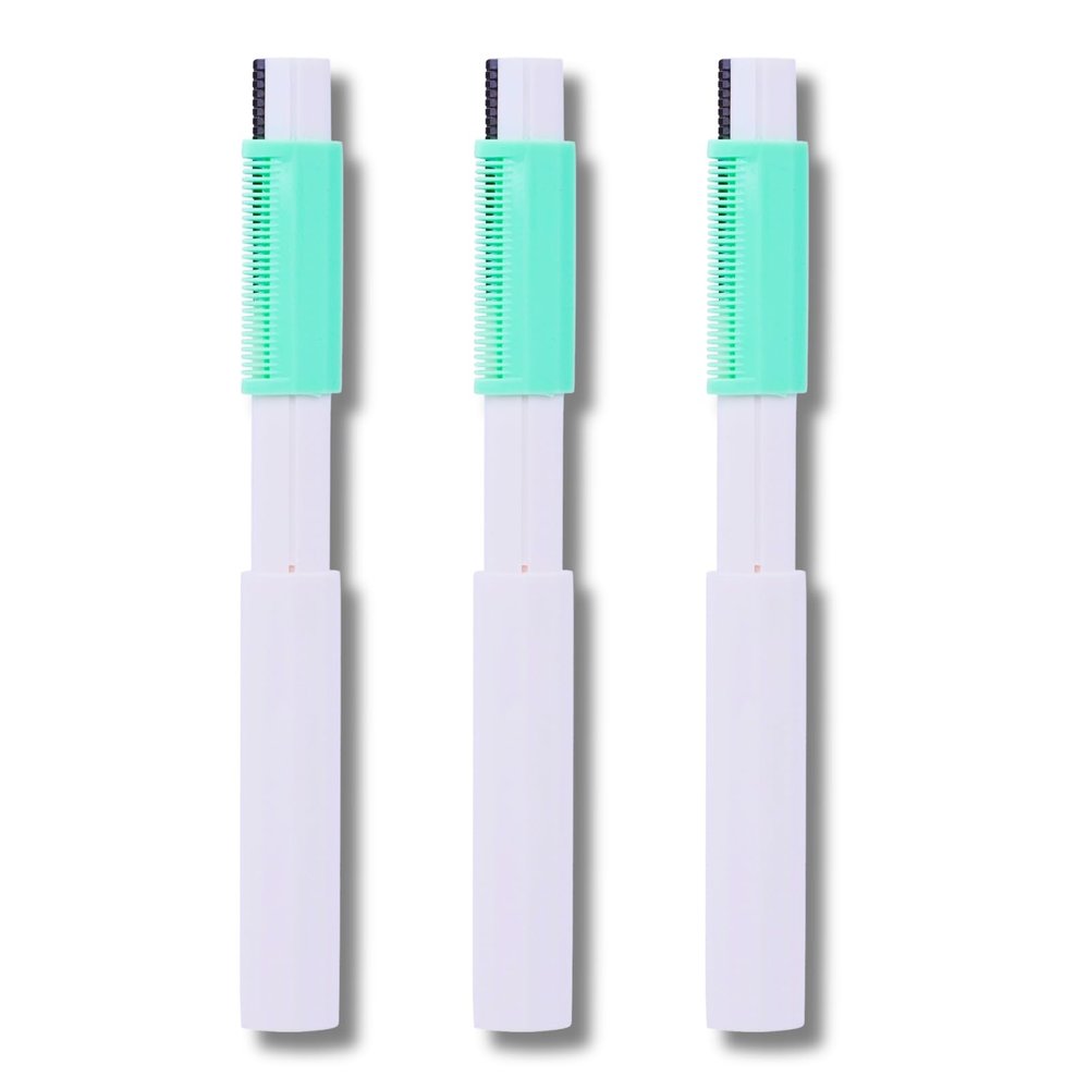 Kelley Reusable Face Razor for Women Facial Hair Razors | Instant & Painless Hair Removal | Dermaplaning Tool for Eyebrows, Upper Lip, Forehead, Peach Fuzz, Chin and Sideburns (Pack of 3)