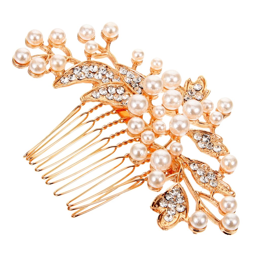 Angoily Wedding Hair Comb for Bride and Rhinestone Side Comb Accessories for Parties and Easy to Use for Weddings Birthdays and Special Occasions