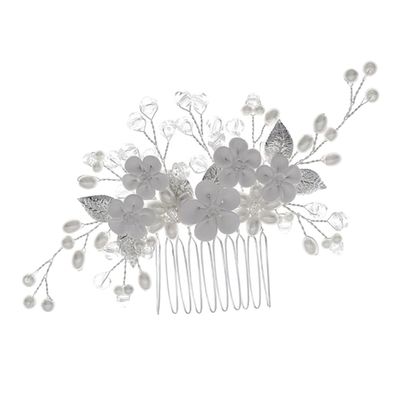 BIUDECO Flower Elements Hair Comb for Women Headdress Rhinestones and Lightweight Decorative Side Comb for Weddings Parties and Daily Wear