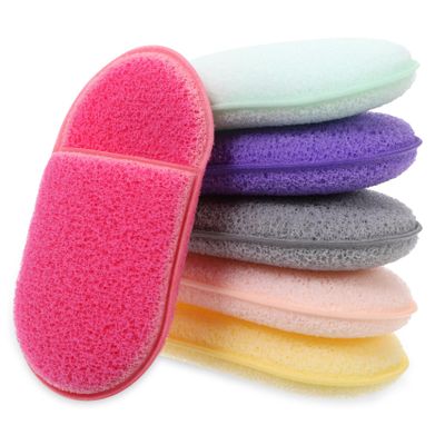 Housoutil 6pcs Facial Cleansing Sponges for Makeup Removal Soft and Reusable Face Wash Pads Handheld Facial Cleanser for Deep Cleansing and Gentle Exfoliation
