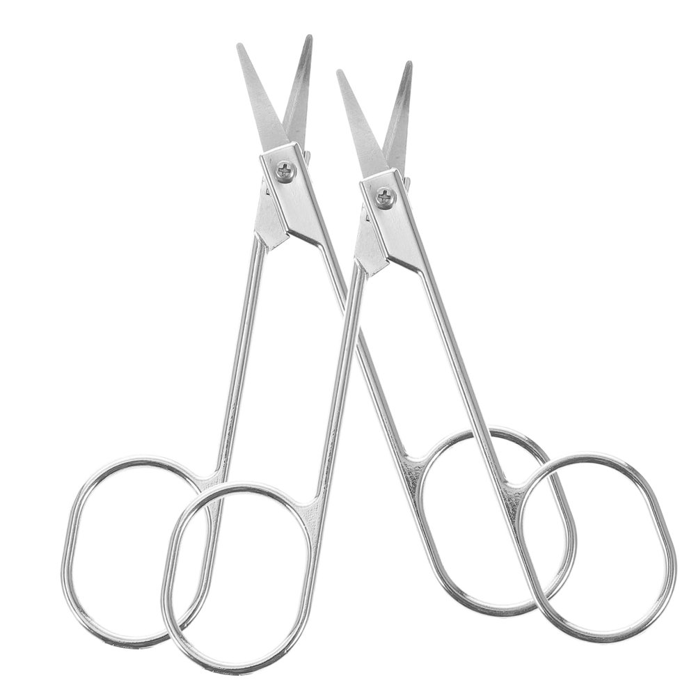 NOLITOY 6pcs Stainless Steel Eyebrow Shaping Scissors Set Durable Vibrissa Scissors for Women Easy to Use for Grooming Eyebrows and Facial Hair Silver