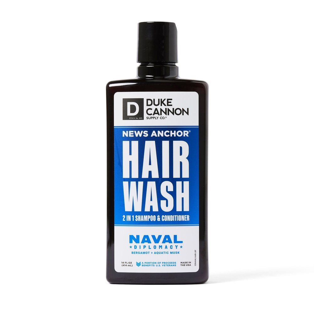 Duke Cannon News Anchor 2-in-1 Hair Wash - Naval Diplomacy, 14 oz.