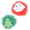 Angoily 2pcs Christmas Bath Holiday Shower Poufs for Skin Exfoliation Fun Santa Tree Design for Boys and Girls Bathing for Relaxation and Cleansing view 1