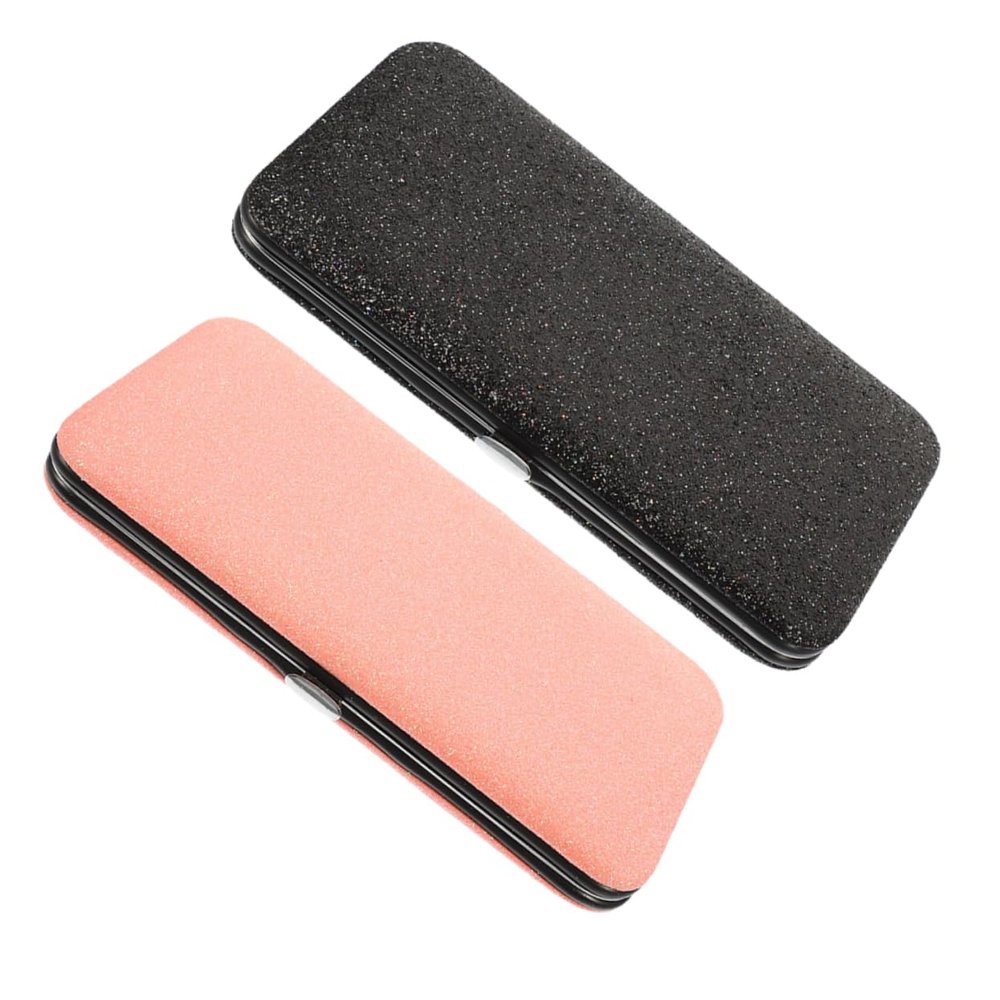 Angoily 2pcs Eyebrow Tweezers Travel Set Storage Case for Lash Extensions Portable Sturdy
