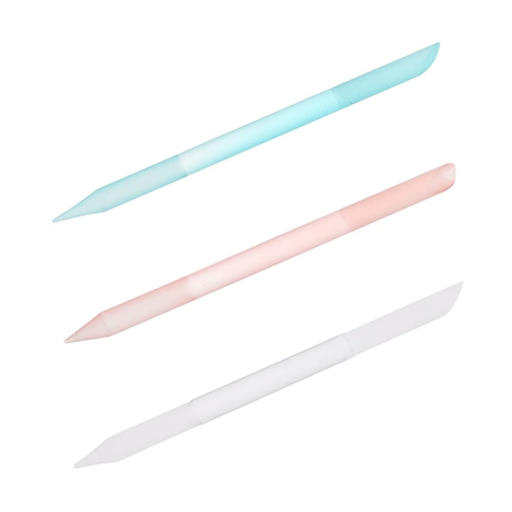 Beatifufu 3pcs Glass Nail Files Portable Polishing Nail Strips for Manicure Fingernail Files Transparent for Salon Use