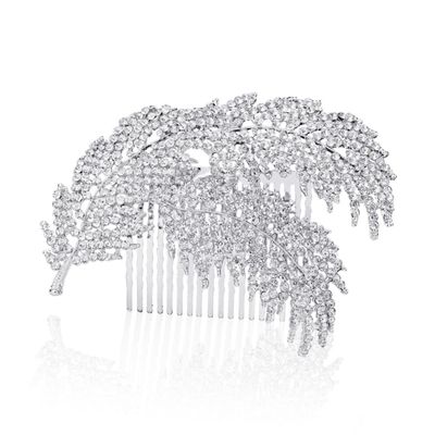 Angoily Bridal Rhinestone Flower Hair Comb Clip Elegant Accessories for Weddings Proms Special Occasions for Brides and Bridesmaids Adds Charm to Any Look
