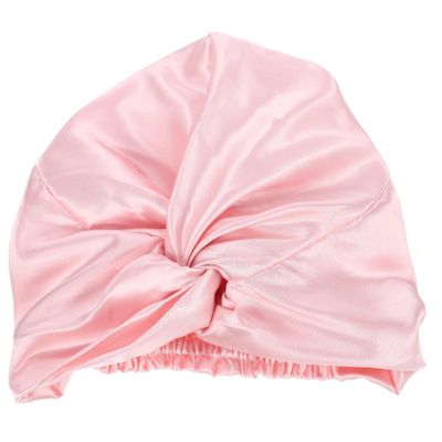 Angoily Imitation Silk Sleep Cap for Women Double Hair Wrap for Sleeping Makeup and Bathing Versatile Bonnet with Feminine Pink Color Fits
