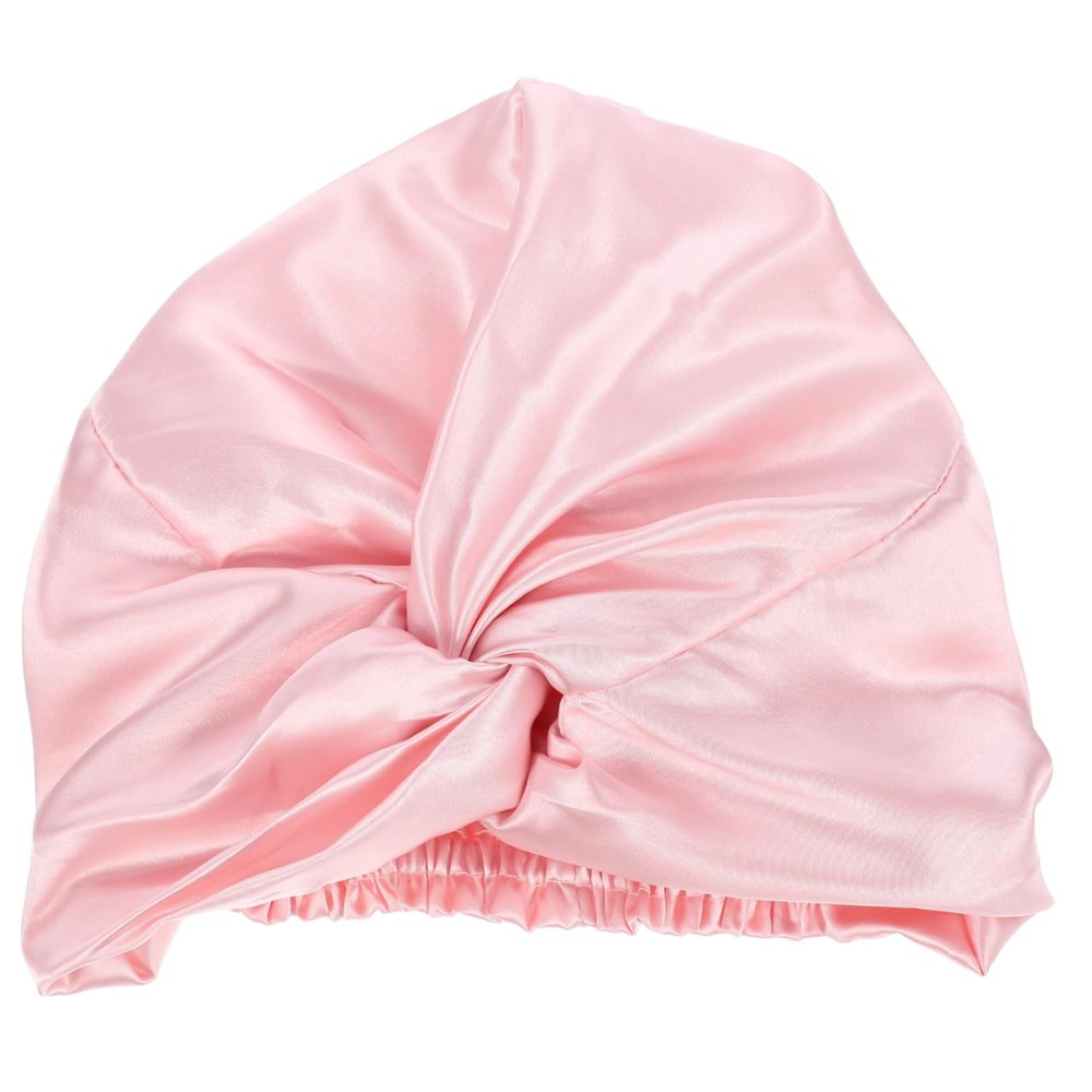 Angoily Imitation Silk Sleep Cap for Women Double Hair Wrap for Sleeping Makeup and Bathing Versatile Bonnet with Feminine Pink Color Fits
