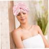 Angoily Imitation Silk Sleep Cap for Women Double Hair Wrap for Sleeping Makeup and Bathing Versatile Bonnet with Feminine Pink Color Fits view 4