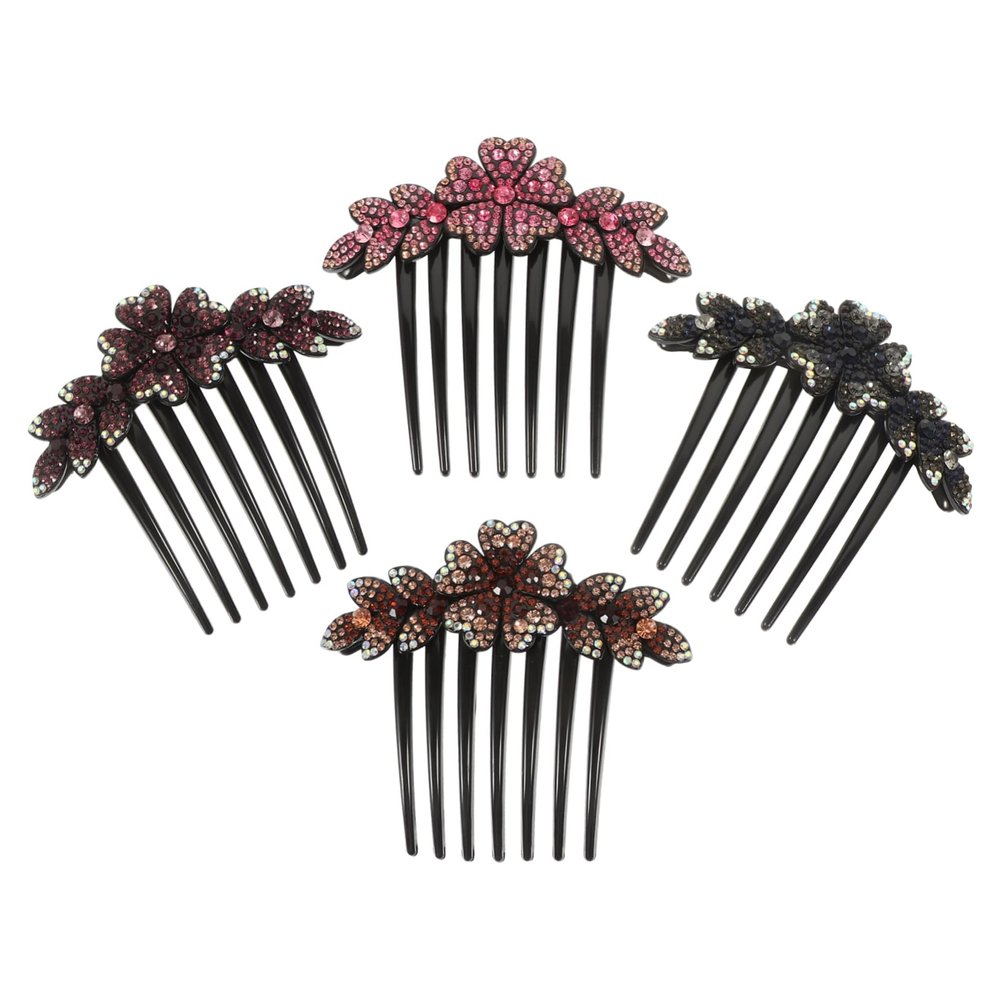 Angoily 4pcs Rhinestone Hair Side Combs for Women Girls Prom Hair Accessories Wedding Comb Clips