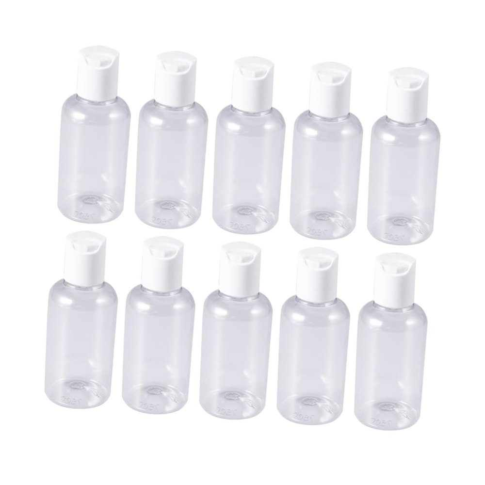Mipcase 10pcs Refillable Travel Bottle Press Containers for Shampoo Lotion Face Wash Random