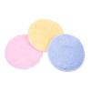 Beatifufu 3pcs Rounded Cleansing Makeup Pads for Gentle Face Washing Soft and Washable Cosmetic Remover Yellow Pink and Blue Convenient Skincare Tools for Home and Salon Use view 1