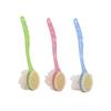 Angoily 3pcs Long Handle Bath Brush Set Eco-Friendly Double-Sided Scrubber for Body Massage Back Cleaning Exfoliation Colors Pink Green Blue view 1