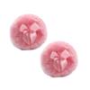 minkissy 2pcs Fluffy Powder Puff Soft Cotton Makeup Applicators with Pink Bowknot Design for Loose Body and Cosmetic Powders for Home and Salon Use view 1