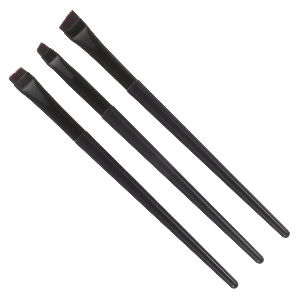 minkissy 3pcs Dual-use Eyeliner and Eyebrow Brushes Handle Angled and Flat Design for Precision Makeup Application for Women Eye Makeup Routine