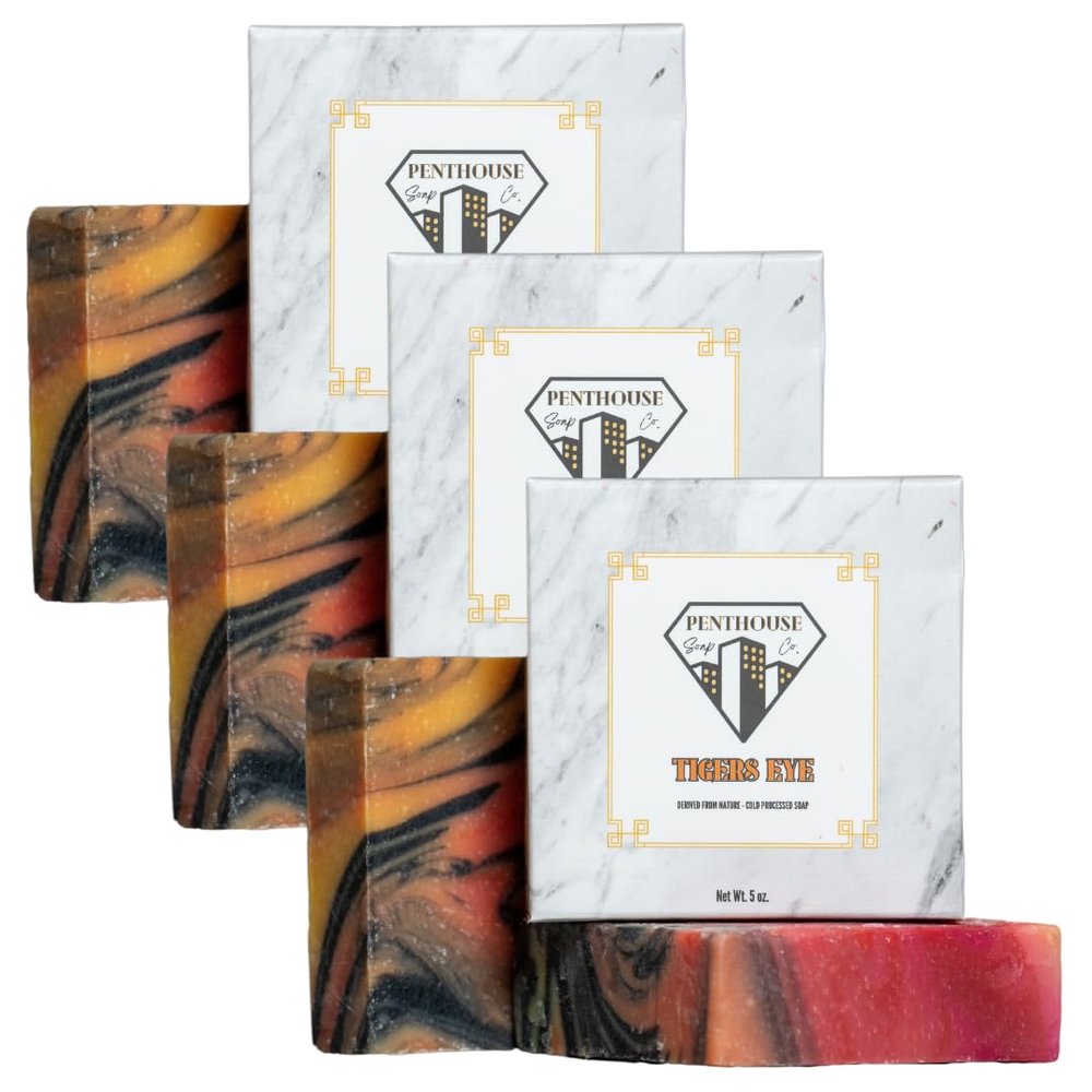 Penthouse Soap Co. Organic Bar Soap, Enriched with Natural Ingredients, 3 Bar Pack, Tigers Eye (Tigers Eye)