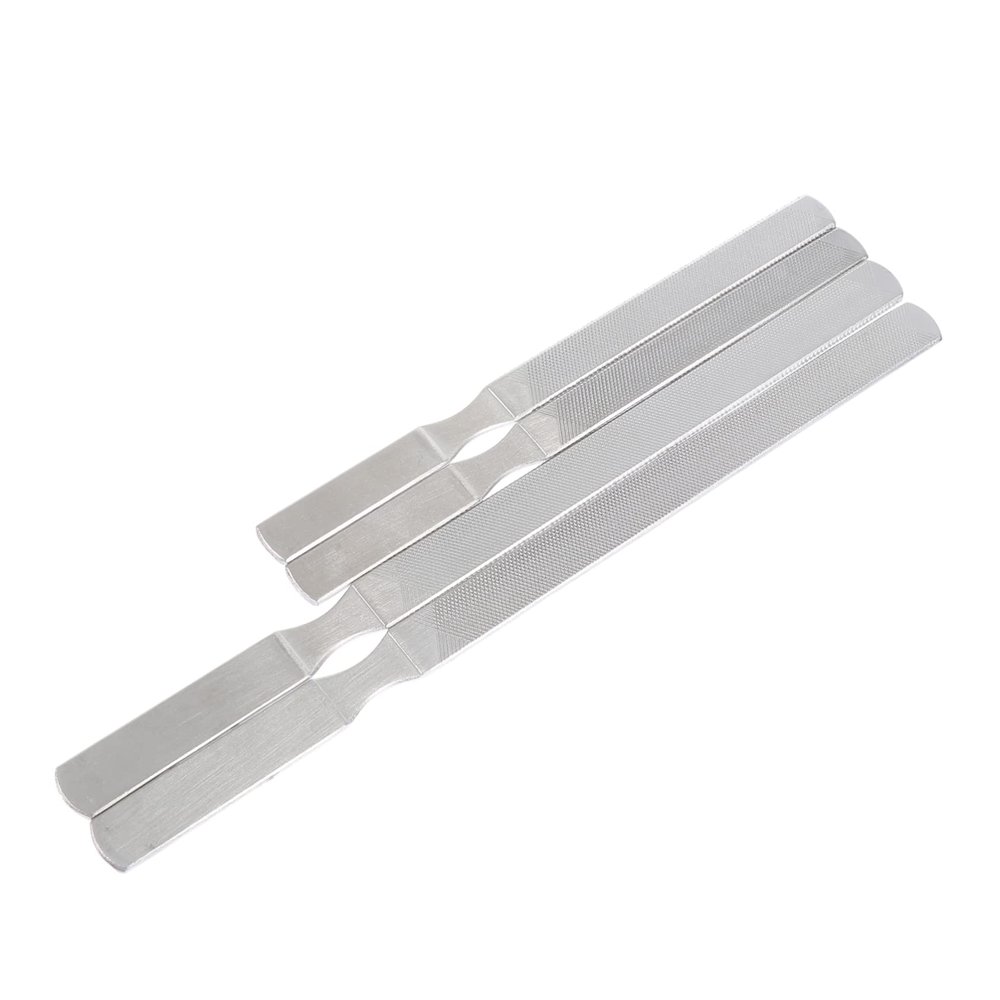 Beatifufu 4pcs Manicure Nail Files Double-Sided Stainless Steel Nail Buffers for Smooth Finishing and Natural Shaping for Home and Salon Use