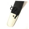 MERRYHAPY 3pcs Stainless Steel Beard Scissors Set for Precision Grooming Includes Black Scissors Apricot Leather Sheath and Small Comb Beard Care Tool for Men view 3