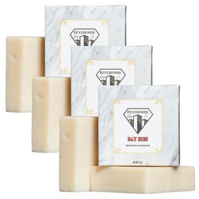 Penthouse Soap Co. Organic Bar Soap, Enriched with Natural Ingredients, 3 Bar Pack, Bay Rum