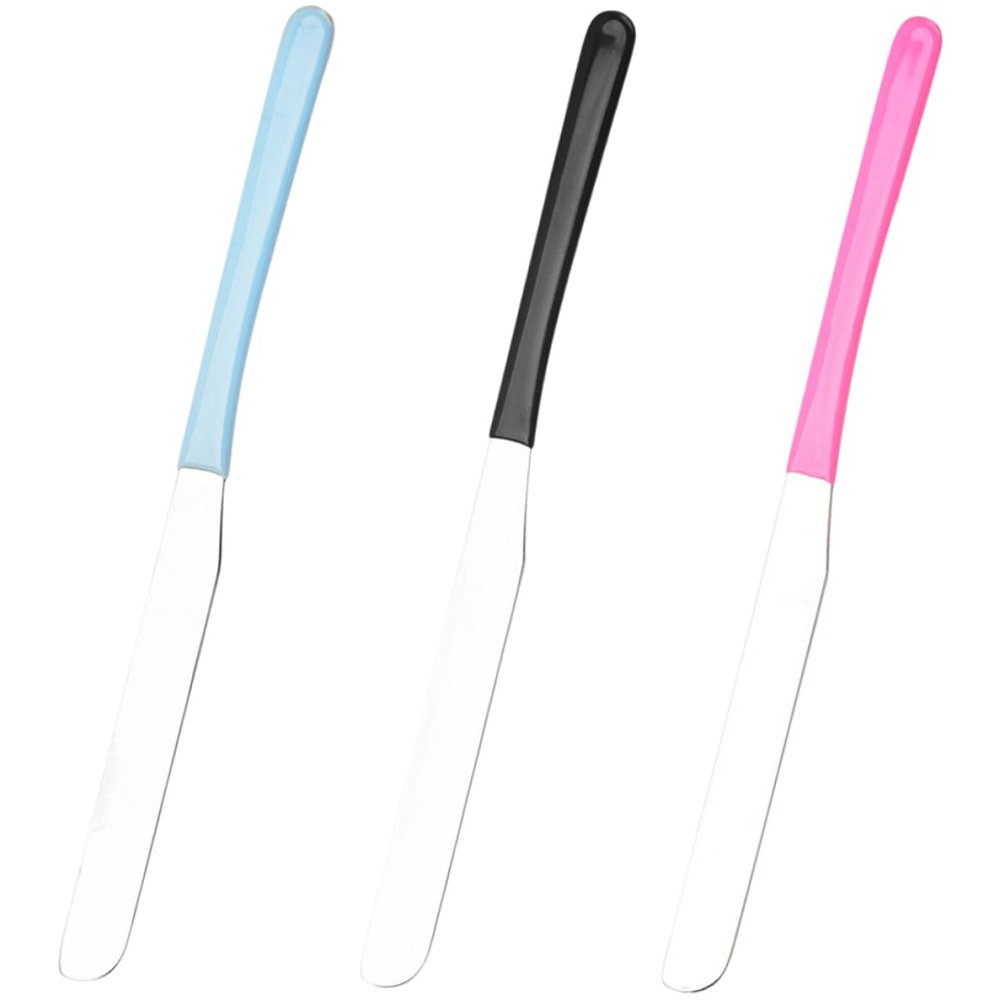 Mipcase 3pcs Stainless Steel Cosmetic Spatula for Mixing Foundation Creams Masks Durable Clean Makeup Mixer Tools for Home and Professional Use