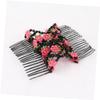 Angoily 4pcs Beads Double Hair Comb Clips Stretchy Accessories for Women Comfortable Stylish Hair Slides for Updos and Everyday Use Random Style view 2