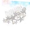 Beatifufu Bride Comb Crystal Silver Alloy Diamond-inlaid Pearl Hair Decor for Wedding view 2