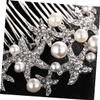Beatifufu Bride Comb Crystal Silver Alloy Diamond-inlaid Pearl Hair Decor for Wedding view 3