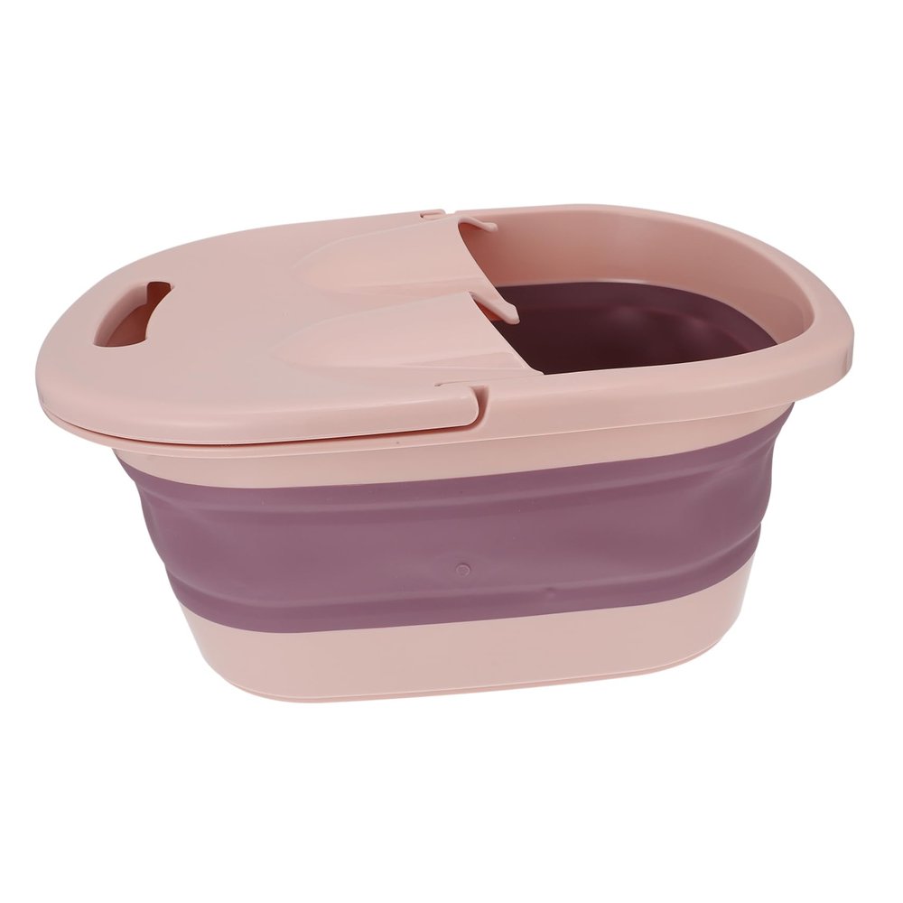 Beatifufu 1pc Folding Foot Soaking Basin for Home Use Portable Foot Bath Bucket for Relaxation and Massage Spa Basin Pink for Boys and Girls and Adults