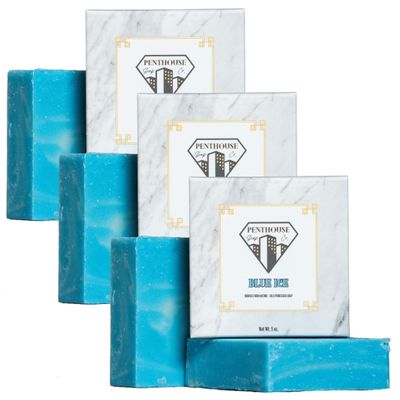Penthouse Soap Co. Organic Bar Soap, Enriched with Natural Ingredients, 3 Bar Pack, Blue Ice