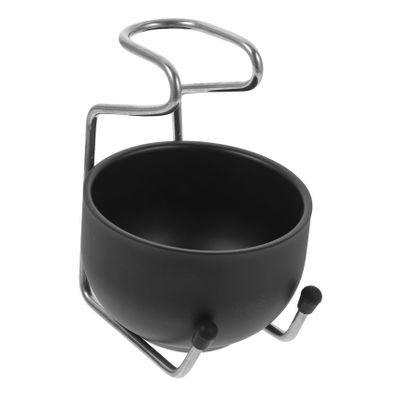 Angoily 1 set Holder Steel Beard Stainless Stand Shaving Metal Soap Tool Bowl Men Mustache