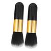 Mipcase 2pcs Fluffy Loose Powder Foundation Brush Multi-functional Makeup Brush for Blending Highlighting and Contouring Chic Black Gold Design for Women view 1