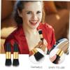 Mipcase 2pcs Fluffy Loose Powder Foundation Brush Multi-functional Makeup Brush for Blending Highlighting and Contouring Chic Black Gold Design for Women view 3