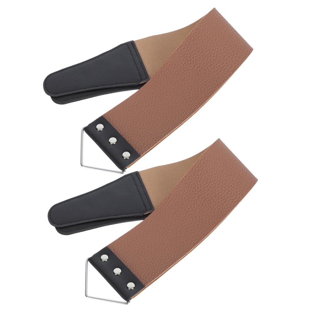 minkissy 2pcs Dual-sided Strop Sharpening Tool Manual Shaver Strop for Straight and Blades Easy to Use for Father Day