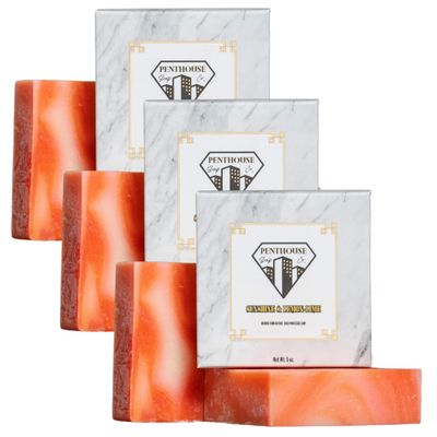 Penthouse Soap Co. Organic Bar Soap, Enriched with Natural Ingredients - 3 Bar Pack, Sunshine & Lemon-Lime